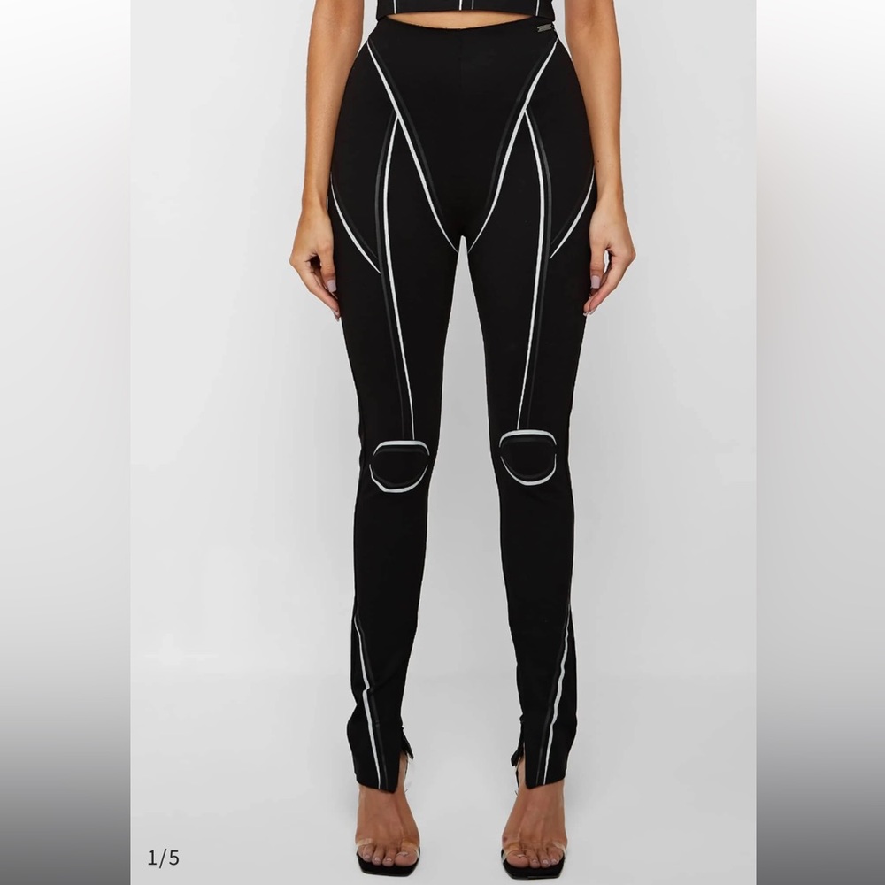 Maniere De Voir Sketch High Waisted Bandage Leggings